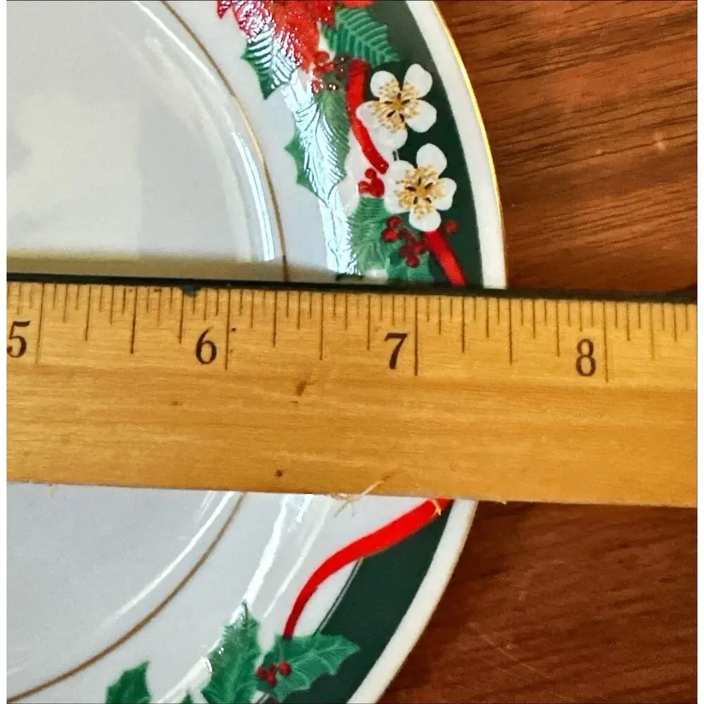 4 TIENSHAN Deck the Hall Fine China 7 1/2